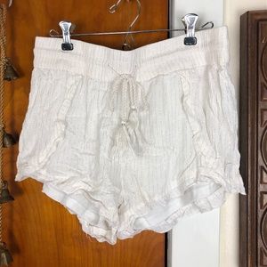 Vanilla Star Silver Stripe Shorts White Size Large